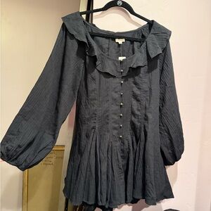 Anthropologie Black Dress with build in shorts